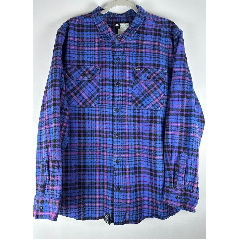 LRG Wovens Lifted Research Group Plaid Flannel Shirt 3XL Skate Y2K Streetwear